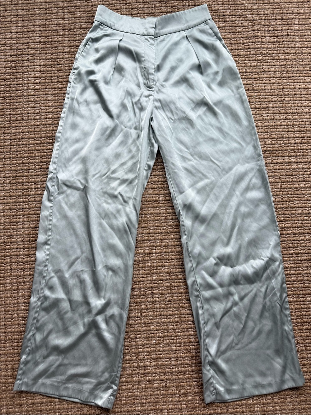 Abercrombie & Fitch Light Blue Wide-Leg Dress Pants